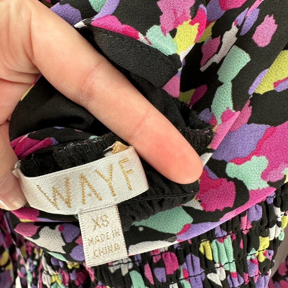 Revolve WAYF Smocked Colorful Art To Wear Mini Dress - Picture 7 of 8